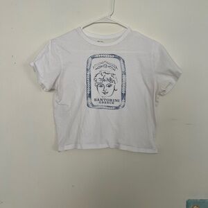 Abercrombie & Fitch Santorini Greece White Baby Tee